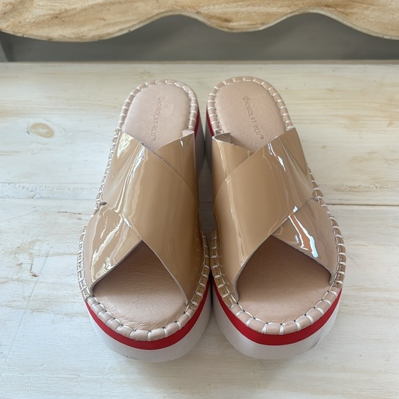 Chocolat Blu Tan and Red Platform Sandals Size 39 or Women’s 8.5 - Picture 3 of 5